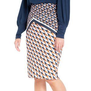 NWT Eloquii neoprene pencil skirt (14); geometric